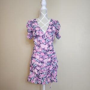 Sexy Floral Puffed Sleeve Dress Pink Size Small Barbiecore Coquette